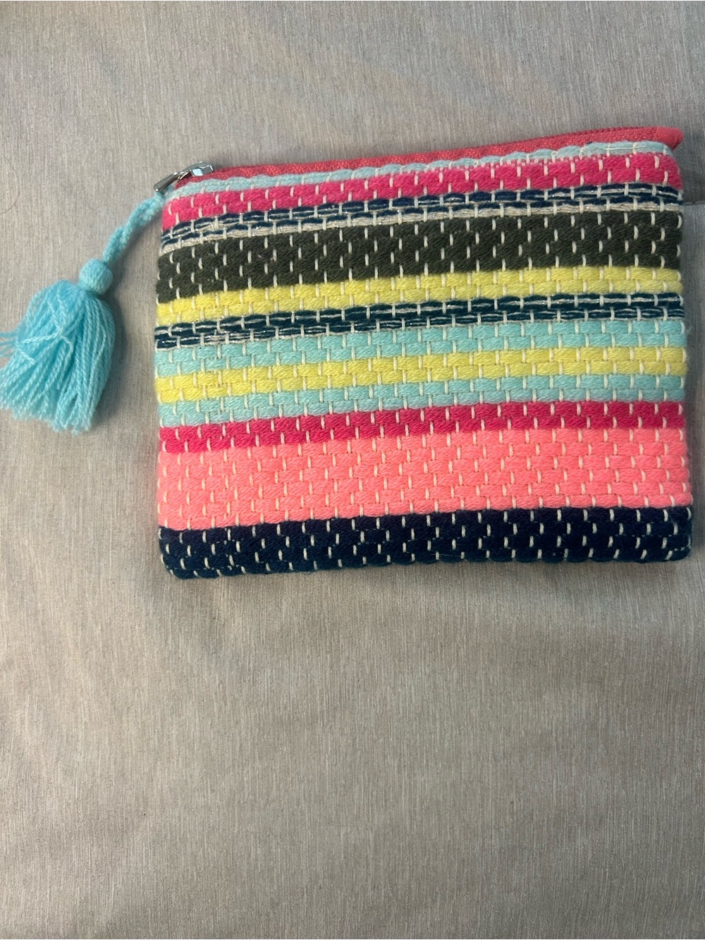 American & Beyond Colorful Multicolor Embroidered Tote Bag with Matching Pouches - Picture 4 of 15